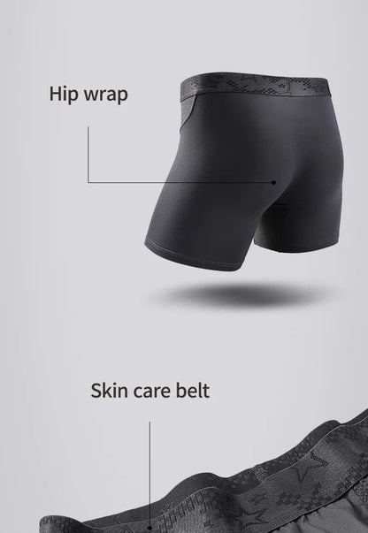 5PCS Extended athletic briefs Men's boxers Modal anti-wear leg running plus size breathable training boxers