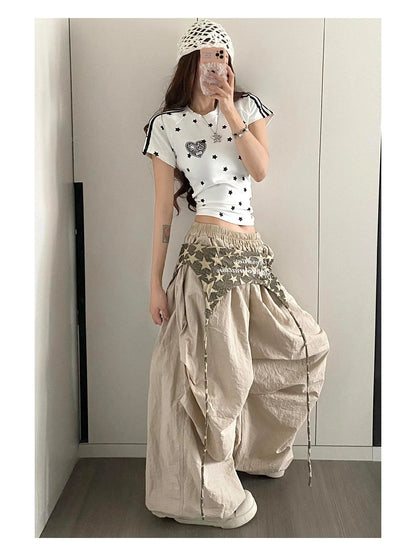 Designer Layering Cargo Pants Women Summer Lightweight Quick-Dry Jazz Dance Trousers Baggy Paratrooper Streetwear Wide Leg Pants
