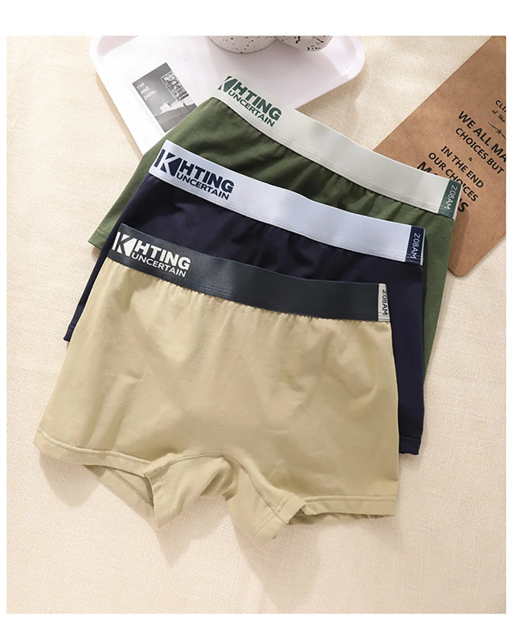 3PCS/Pack 100% Cotton Breathable Antibacterial Women's Panties Comfortable Soft Lingerie High Elastic Waistband Female Underwear