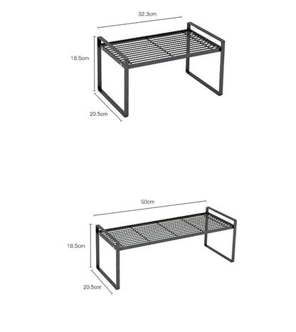 Kitchen Dish Rack - Stainless Steel Stackable Over Sink Shelf & Cutlery Holder