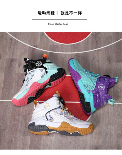 Kids Basketball Shoes - Boys Sneakers Non Slip Outdoor Sport Trainer Shoes