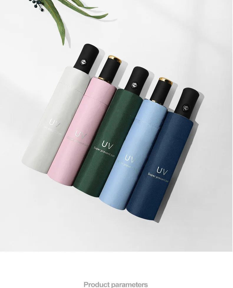 8-Rib Automatic folding Umbrella - Compact, lightweight, durable, UV protection - rain and sun umbrella, automatic sunshade zwq