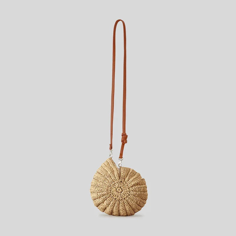Handmade Seaside Messenger Bag - Womens Crossbody Bag with Conch Shell and Pearls