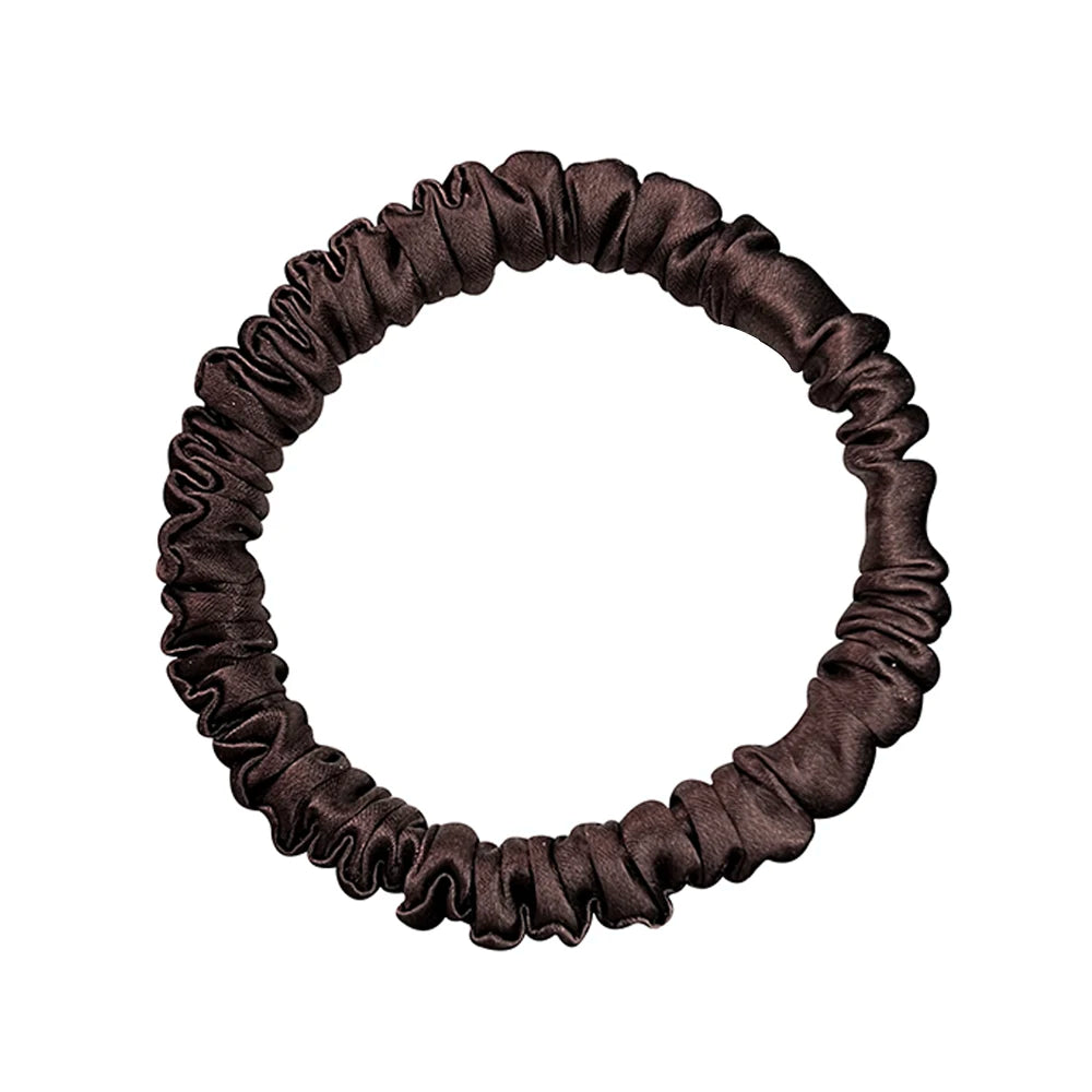 100% Pure Mulberry Silk Scrunchies Hair Bands Ties Gum Elastics Ponytail Holders for Women Girls Hair Accessories 19 Momme 1.5CM