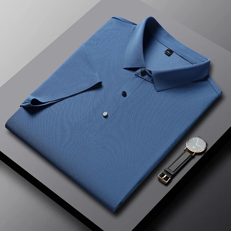 Men's Polo Shirt - Summer Quick Dry Casual Work Shirt | Plus Size Breathable Solid Color
