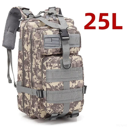 Tactical Waterproof Backpack - 25L50L Nylon Rucksack for Trekking Fishing Hunting Camping Hiking