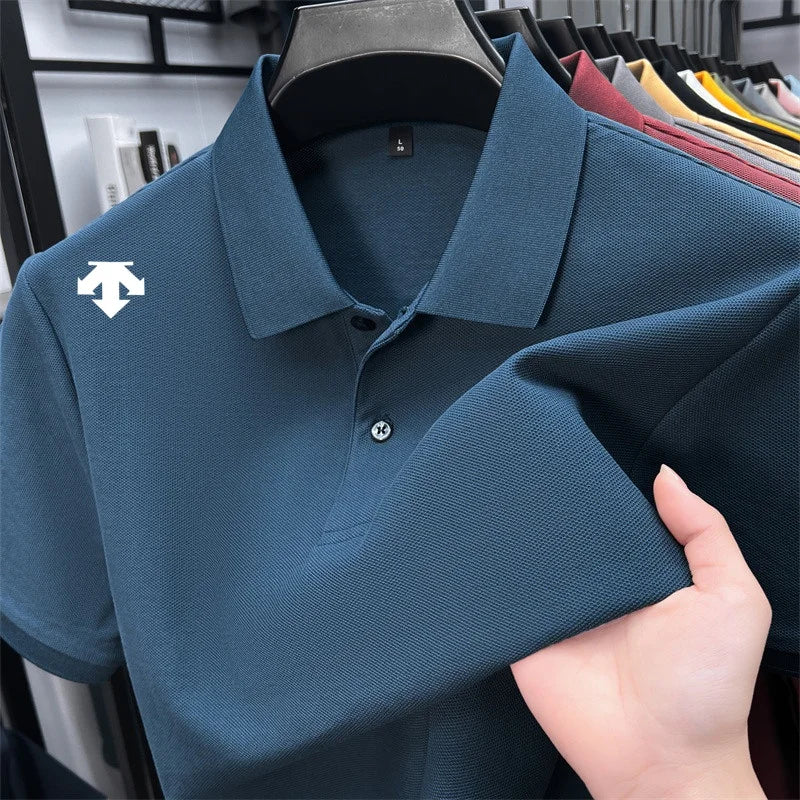 Mercerized Cotton100% Men's Summer Luxury Brand Short Sleeves Polo Shirt 25 Colors Choose From T-Shirt Business Leisure Men Top