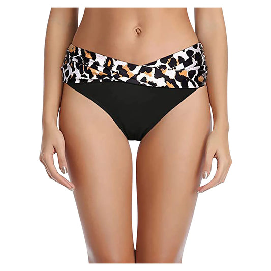 Women's Various Patterns Classic High Quality Low Waist Ruched Bikini Panties Fashionable Summer Thin Comfy Swimsuit Briefs