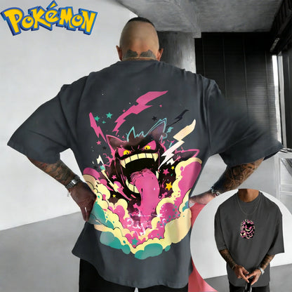 Pokémon Anime Gengar Printed T-shirt Summer Men's and Women's T-shirt Trendy Loose Casual Y2K Short Sleeve 2026 New Streetwear