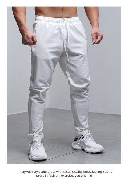 Men's Running Pants - Breathable Waterproof Sweatpants With Elastic Waist & Zip Pocket