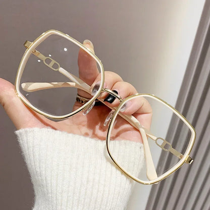 Anti Blue Light Glasses – Oversized Polygonal Frames with Transparent Acrylic Lenses