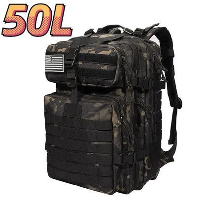 Waterproof Tactical Backpack - 30L50L Nylon Rucksack for Hiking Camping Fishing and Hunting