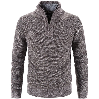 New Pullovers Autumn Winter Knit Sweater Men's Zipper Outwear Korean Casual Streetwear Turtleneck Cold Blouse Hombre Jumpers