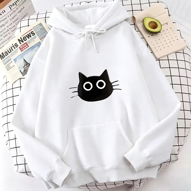 Kawaii Cat Print Hoodies Spring Autumn Winter Casual Hoodies Sweatshirts Men Women 90s Clothes Hoodie Sweatshirt