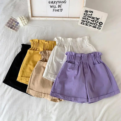 Korean Girls Casual Shorts - Thin Summer Trousers for Kids 3-12Yrs