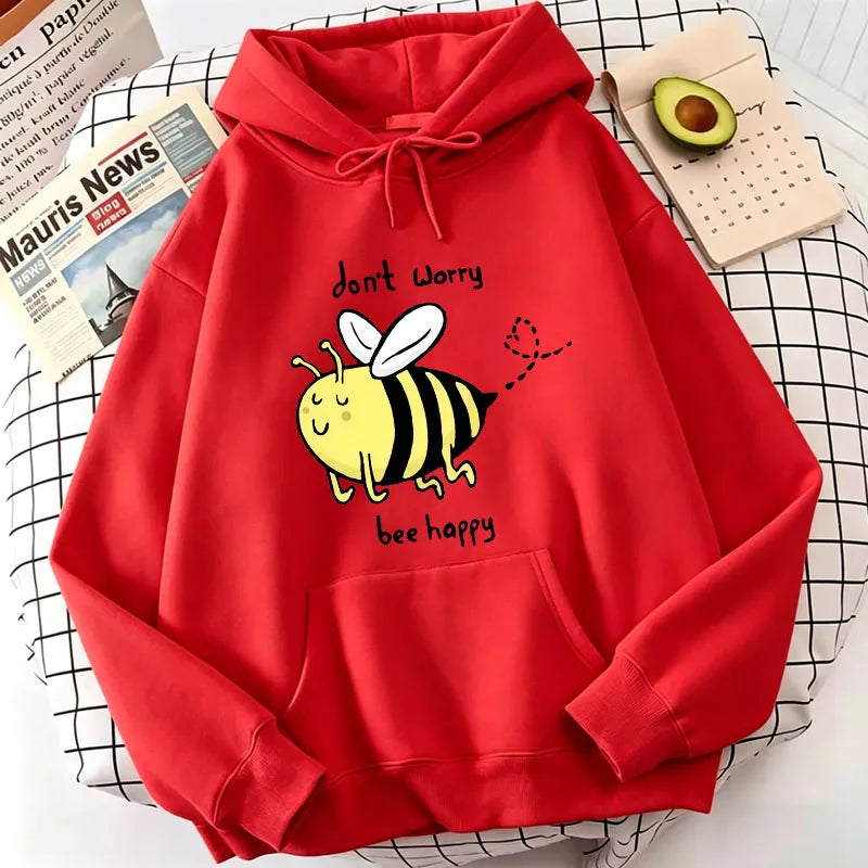 Kawaii Bee Print Hoodies Spring Autumn Winter Casual Hoodies Sweatshirts Men Women Tops Gothic Hoodie Sweatshirt