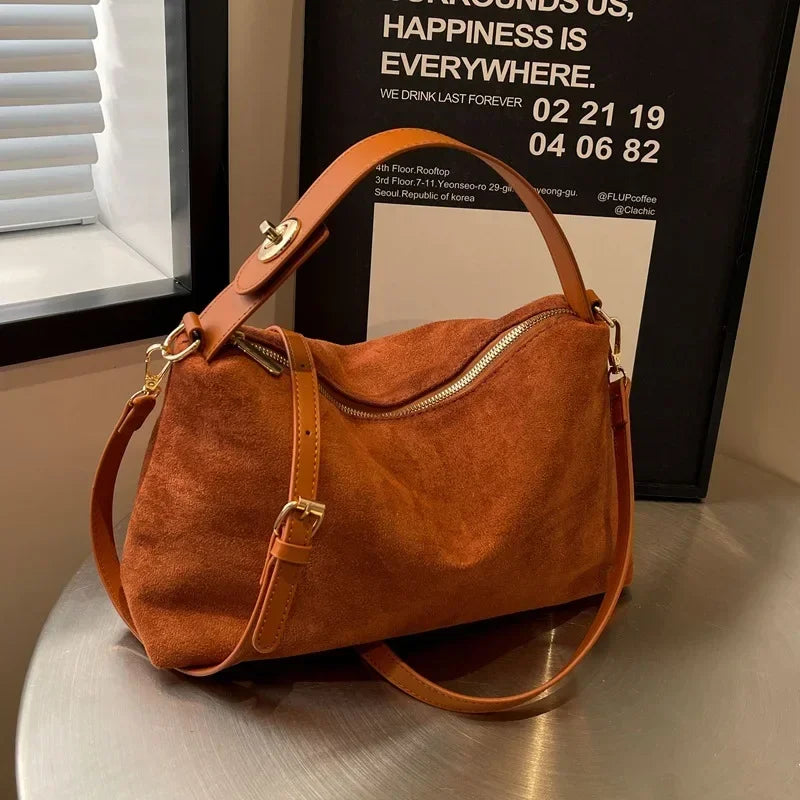 Retro Shoulder Bag – Women's Tote Bag With Large Capacity | Zipper Closure