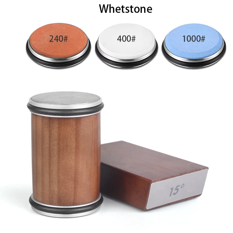 Rolling Knife Sharpener Kit – Diamond Stone with 15°/20° Angles & Magnetic Holder
