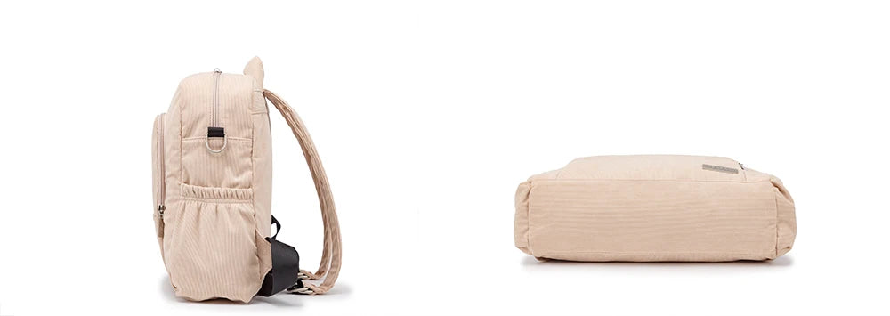 Soboba Large Capacity Diaper Backpack for Mom with Soft Corduroy Fabric and Convenient Design