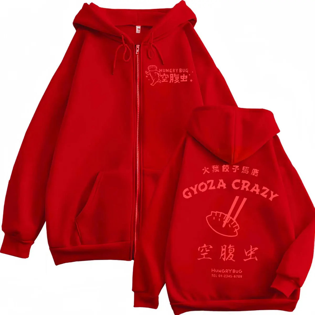 Dorohedoro Gyoza Crazy Hungry Bug Anime Zipper Hoodies Fashion Vintage Zip Up Pullovers Men's Women's Harajuku Manga Sweatshirts