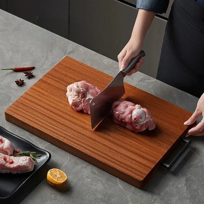 Ebony Cutting Board – Double Sided Solid Wood Kitchen Chopping Block, Antibacterial