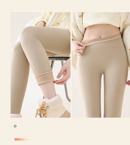 High Waist Fleece Leggings – Seamless Elastic Thermal Leggings Women Warm Winter Tights