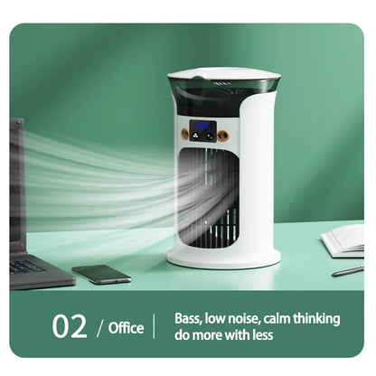 Mute Desktop USB Mini Portable Air Conditioner Fan for Room Home Camping Humidifier Water Mist Cooling Fan Night Lamp Air Cooler