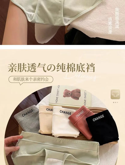 Women's Cotton Underwear panty Sexy Solid Color Triangle Pants Girl Mid Waist Seamless Comfort Underpants Female Lingerie