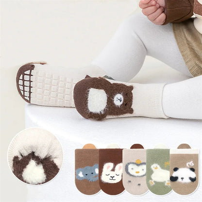 Lawadka Winter Kids Girl Boy Socks Anti Slip Cotton Baby Socks for Girls Boys Casual Soft Print Toddler Children's Sock Non-slip