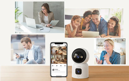 ZOSI C528 6MP/4MP HD Dual-Lens Indoor WiFi Security Camera Plug-in 360° Views Pan/Tilt Home Surveillance Baby/Pet Dog Monitor