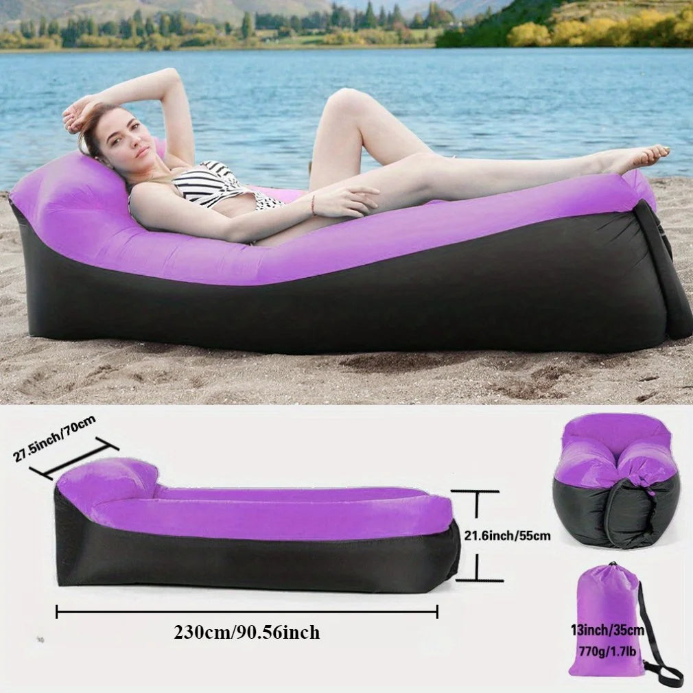 Portable Folding Inflatable Lazy Sofa Outdoor Camping Inflatable Lounger Sofa Furniture