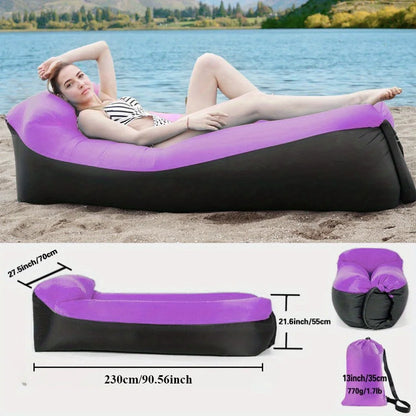 Portable Folding Inflatable Lazy Sofa Outdoor Camping Inflatable Lounger Sofa Furniture