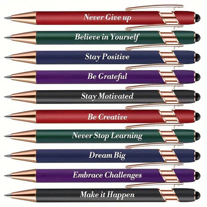 10 inspirational pens, ballpoint pens, writing with positive ink, thank you gift for school office