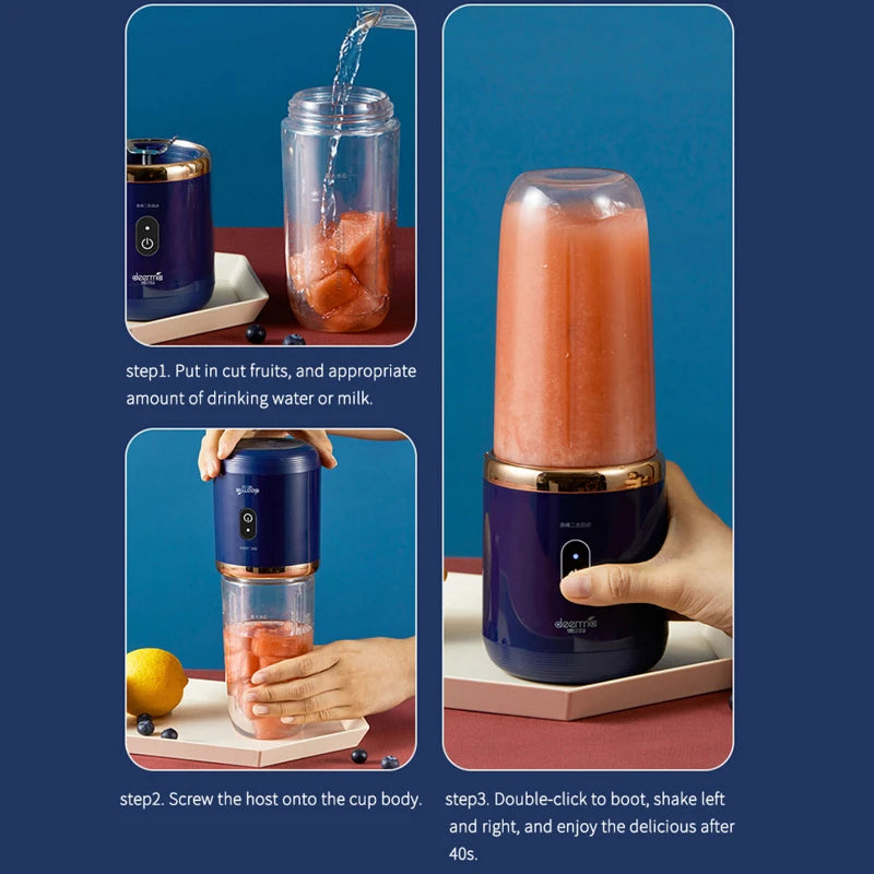 Portable Electric Juicer Blender - Multi Fruit Mixer  Milkshake Maker