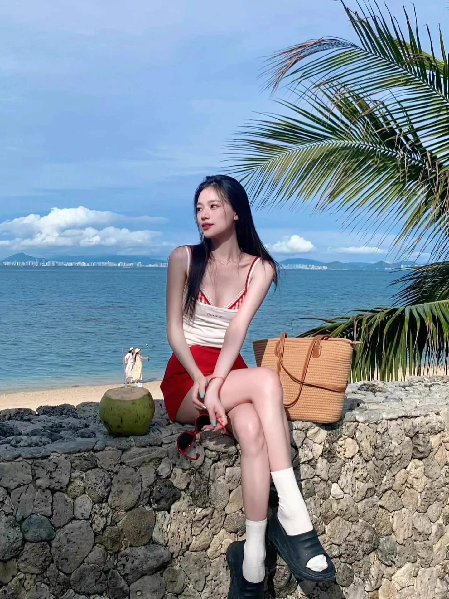 Lightweight and Breathable Bikini Set: Sexy Spaghetti-Strap Dress-Style Beach Vacation Two-Piece Swimsuit 4PCS