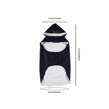 Dog Raincoat Waterproof Hoodie Jacket Rain Poncho Pet Rainwear Clothes with Reflective Stripe for All Sizes Big Puppies