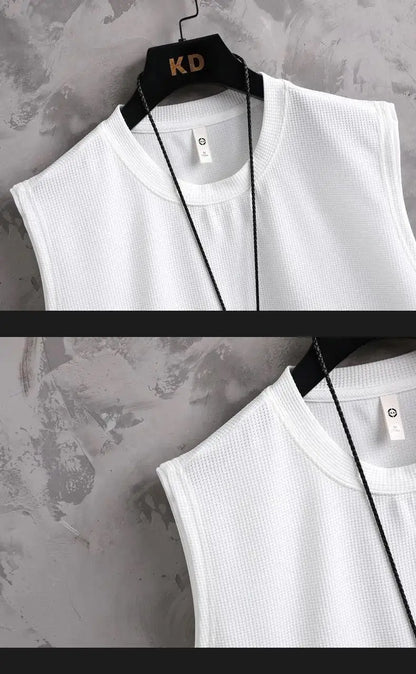 Summer men's vest sets high quality Gym jogging sportswear set Mesh quick drying fashion casual Vest + Shorts 2 piece set 3XL