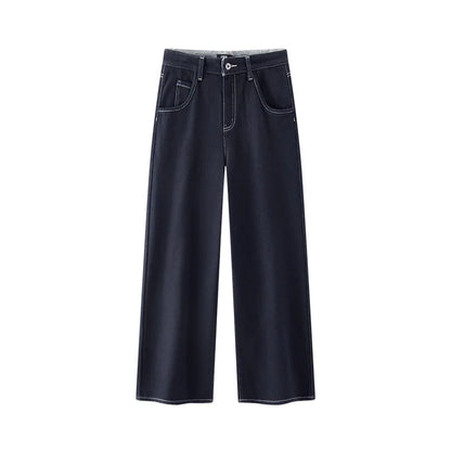 Semir Jeans Women Wide Leg Fleece Lined Comfortable High Waist Winter 2025 New Floor-Length Pants with Leg-Elongating Effect