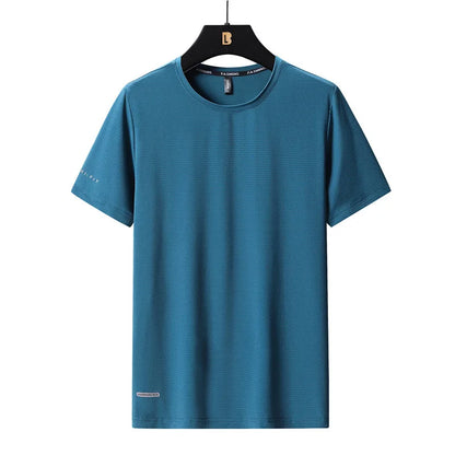 Men's Ice-Silk T-Shirt – Breathable Plus-Size Tee (up to 8XL)