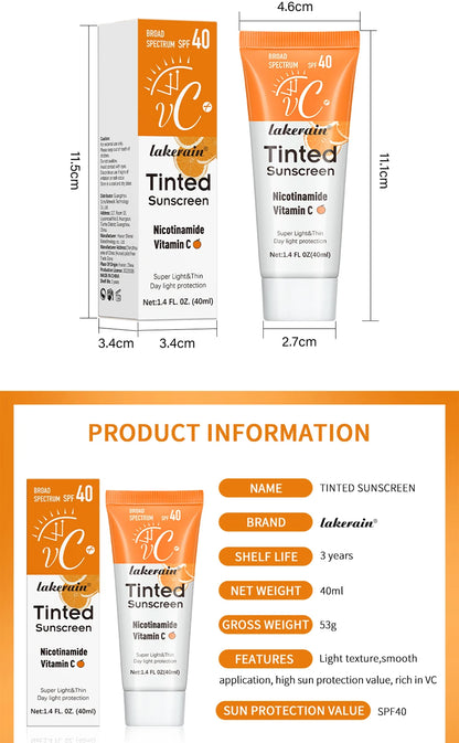 Vitamin C Sunscreen Foundation Vitamin E moisturizing whitening even skin tone delays aging and reduces skin fine lines