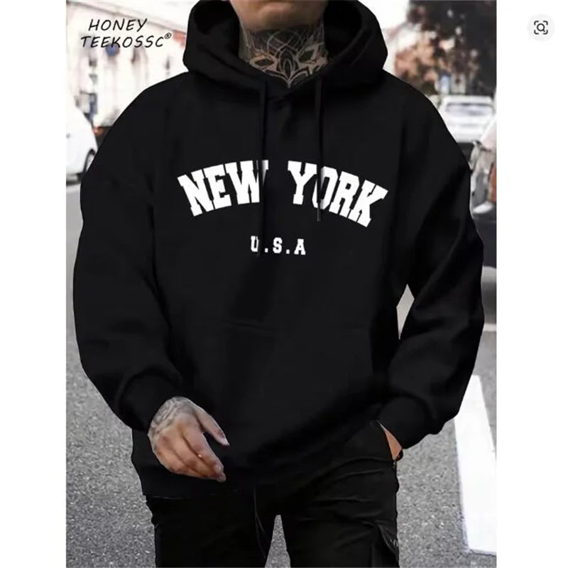 Brooklyn Est 1998 New York Printing Men Hoodies Harajuku Crewneck Hoodie Fashion Oversize Hoody Autumn Comfortable Tracksuit