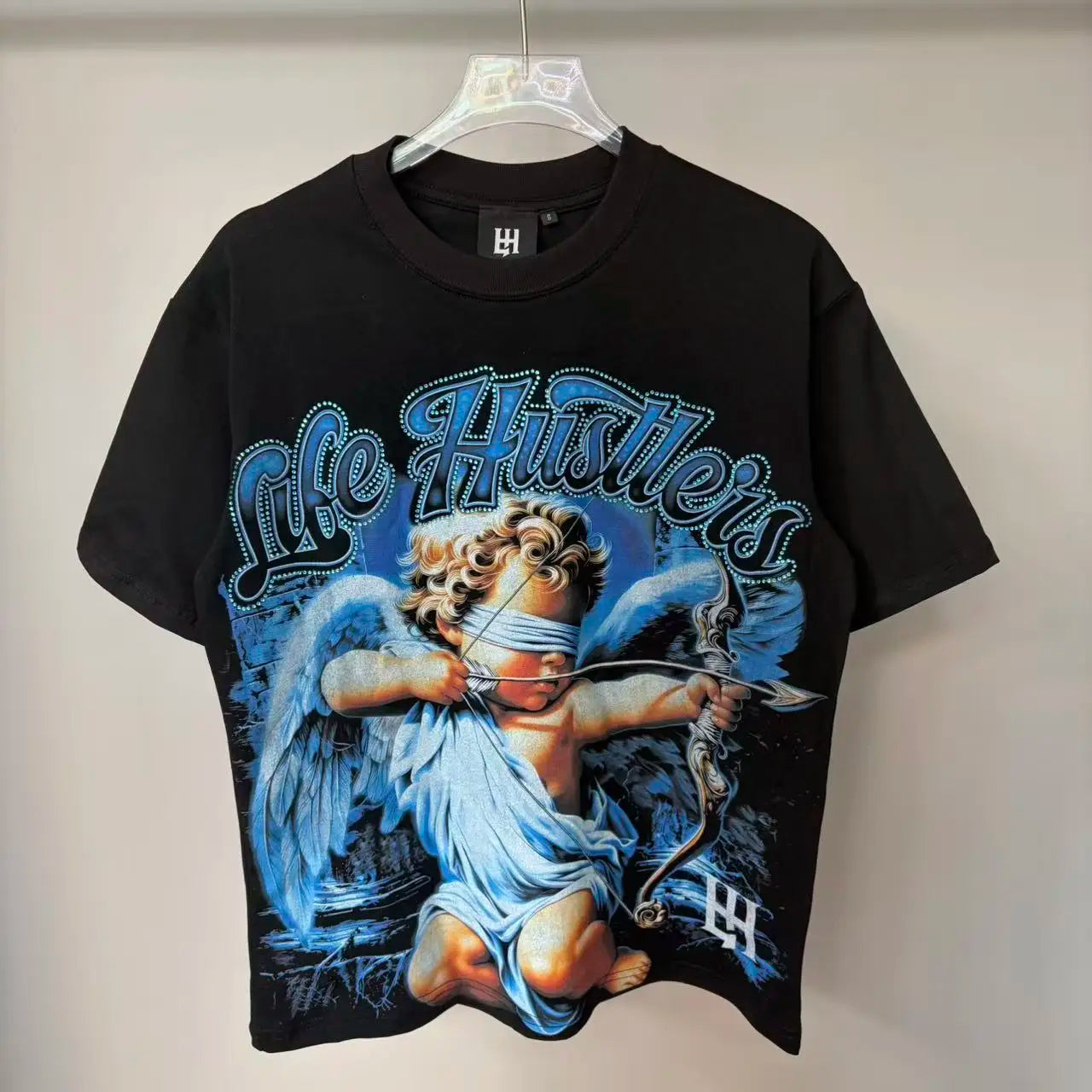 26SS Y2K High Quality American Retro Trendy Fashion Tops LIFE HUSTLERS 100% cotton large size loose Men's Women's T-Shirt