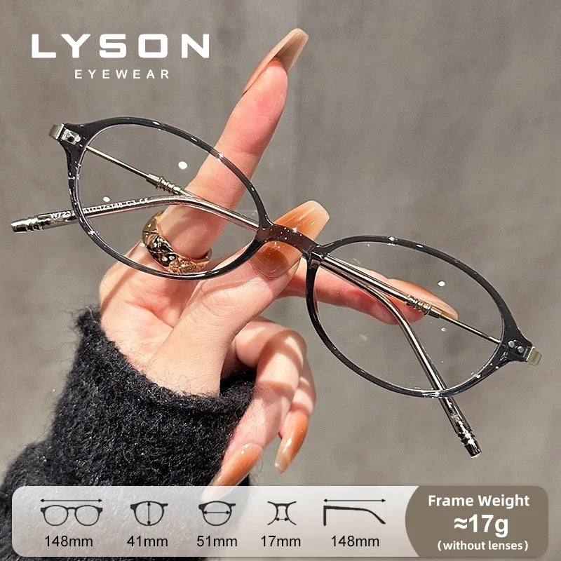 Oval Reading Glasses - Women's Classic Oval Frames, Anti Blue Light, Progressive Lenses