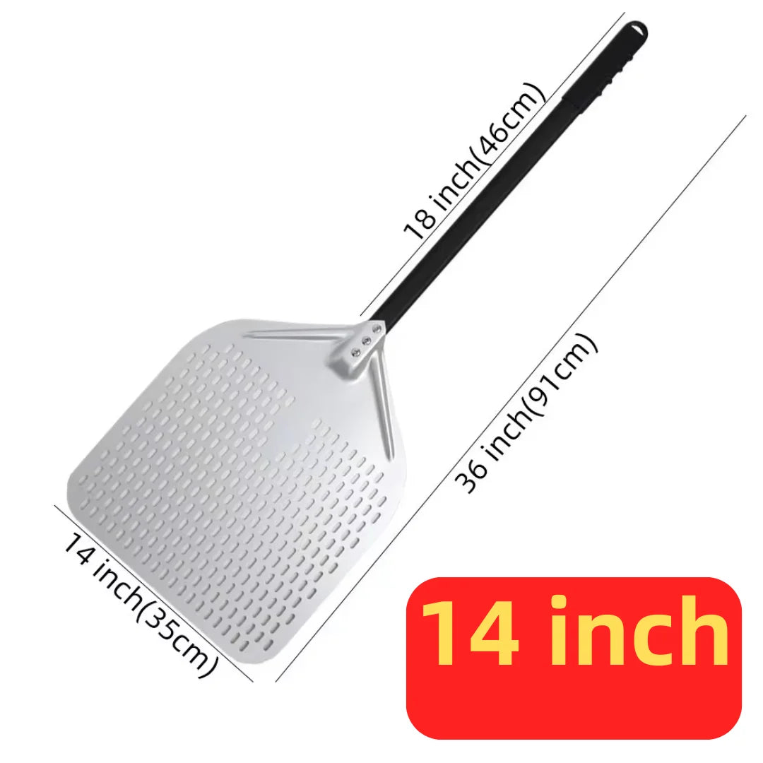 Pizza Perforated Shovel Paddle - ShortLong Handle Baking Tool for Oven
