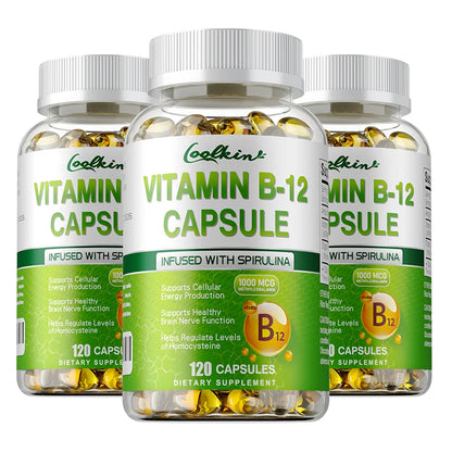 Vitamin B12 Capsules - Methylcobalamin Supplement for Mind, Energy, Brain, Mood, Heart Support