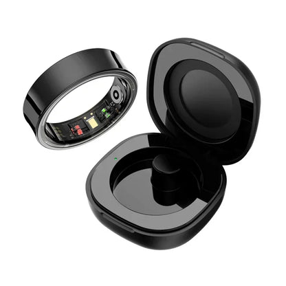 Smart Ring Men Women With Charging Case,Heart Rate Blood Oxygen,Skin Temperature Monitor,5ATM Waterproof For Android iOS