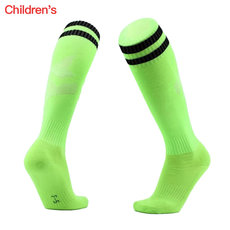 Adult Football Socks Hit Color Wear-resistant Children Kids Sport Long Socks Over Knee High Baseball Hockey Socks