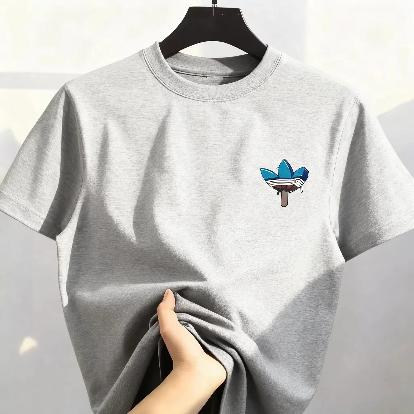 2026 Best-selling Korean Street Pure Cotton Cartoon Printed Round Co mfortable and loose men's and women's T-shirts