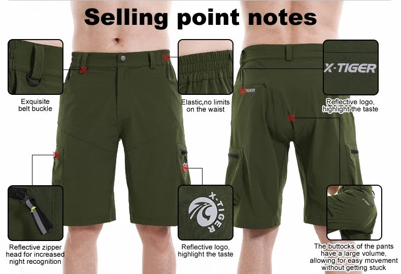 Mountain Bike Shorts – Breathable Multi-Pocket Cycling Shorts with Elastic Waistband