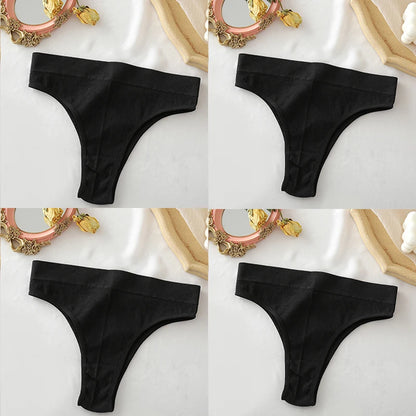 FINETOO 4PCS/Set Seamless Women Pantys High Waist Briefs Solid Color Brazilian Panties Girls Sexy Underpants For Women Lingerie